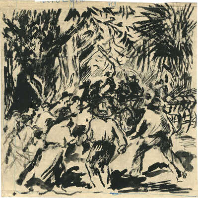 Бехтеев Владимир Георгиевич. Эскиз иллюстрации к неизданной книге Ч. Робертса «Освободитель черных рабов» (?) 